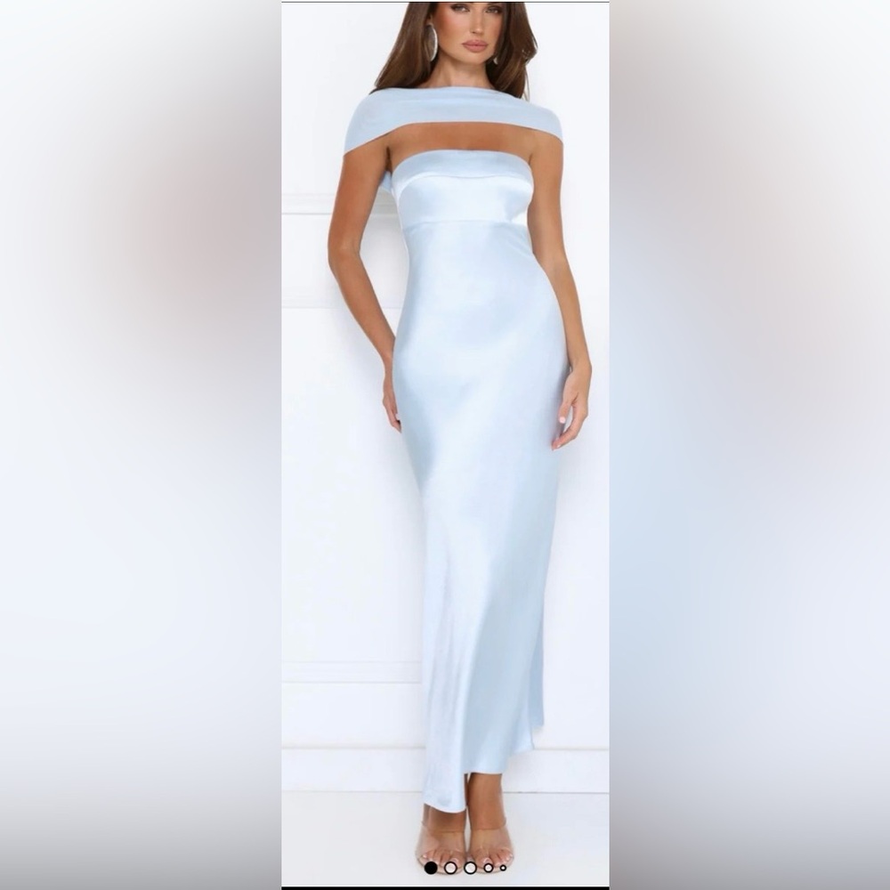 Hello Molly blue satin dress.